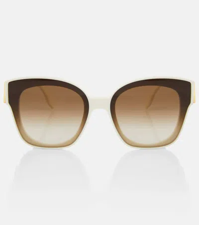 Fendi First Butterfly Square Sunglasses In Ivory/gradient Brown