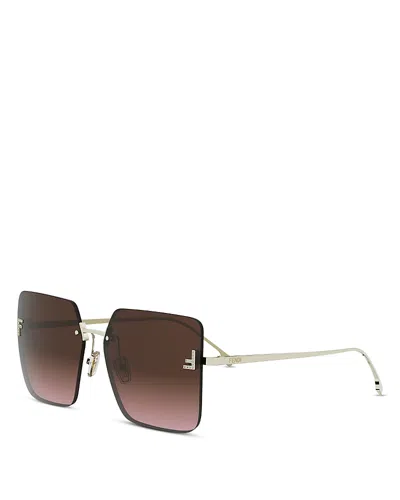 Fendi First Crystal Geometric Sunglasses, 59mm In Brown