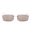 Fendi First Crystal Gold Rectangular Sunglasses In Multi