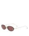 Fendi First Crystal Oval Sunglasses, 54mm In Metallic