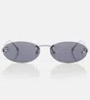 Fendi First Crystal Oval Sunglasses In Multicoloured