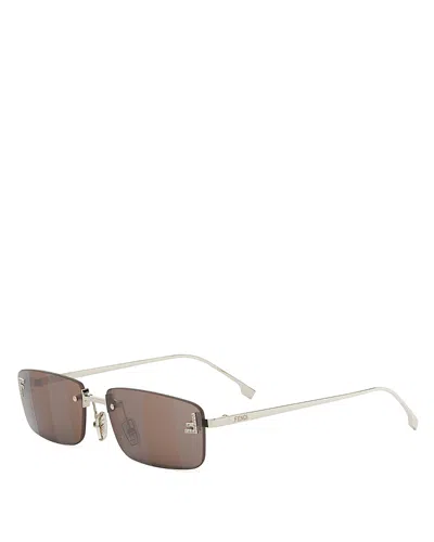 FENDI FIRST CRYSTAL RECTANGLE SUNGLASSES, 54MM