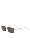 Fendi First Crystal 54mm Rimless Rectangular Sunglasses In Gray