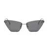 Fendi Fe4160us Cat-eye Crystalized Logo Sunglasses In Gray