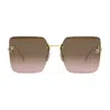 Fendi First Crystal Sunglasses In Brown