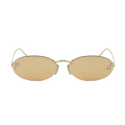 Fendi First Crystal Sunglasses In Gold