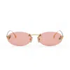 Fendi First Fe 4075us 30a Oval Sunglasses In Pink