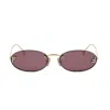 Fendi Rimless Oval-frame Crystal-embellished Gold-tone Sunglasses In Pink