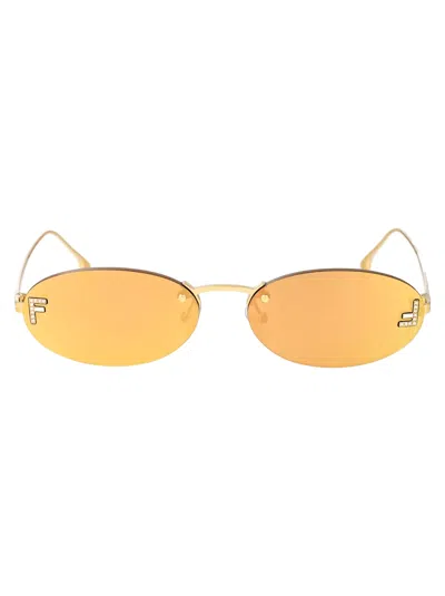 Fendi Eyewear Round Frame Sunglasses In Gold