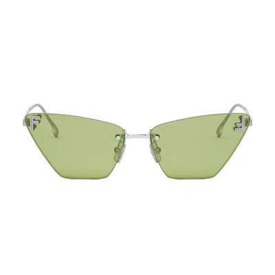 Fendi First Crystal Sunglasses In Silver
