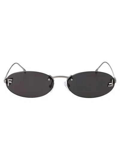 Fendi First Crystal Sunglasses In Gray