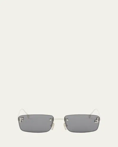 Fendi First Crystalized Logo Sunglasses In Gold/smoke