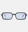 Fendi First Embellished Rectangular Sunglasses In Black