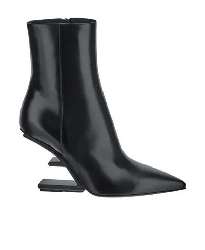 FENDI FENDI FIRST F-SHAPED HEEL ANKLE BOOTS