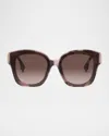 Fendi First Square Sunglasses, 63mm In Colhavbrng