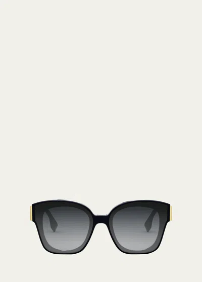 Fendi First Gradient Acetate Square Sunglasses In Black