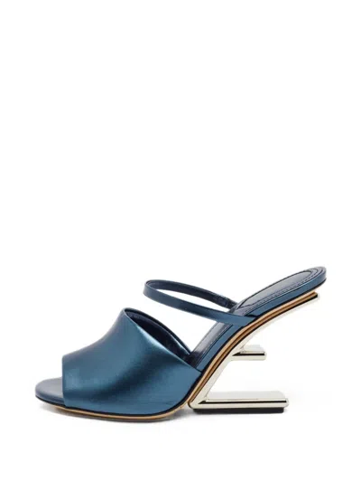 Pre-owned Fendi First Heeled Sandals In Blue