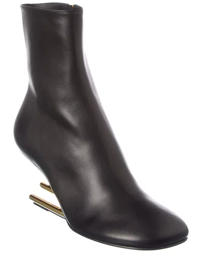 Fendi First Leather Bootie In Black