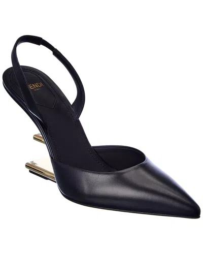 Fendi First Leather Slingback Pump In Black