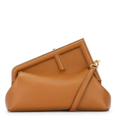 Fendi First Midi Nappa Leather Clutch