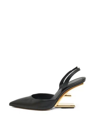 Pre-owned Fendi First Pointed Slingback Pumps In Black