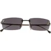 Fendi First Rimless Rectangular Sunglasses In Gray