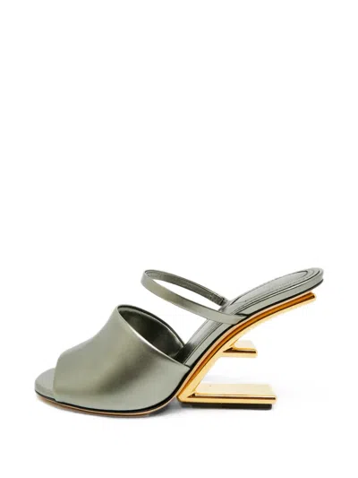 Pre-owned Fendi First Sandals In Grey