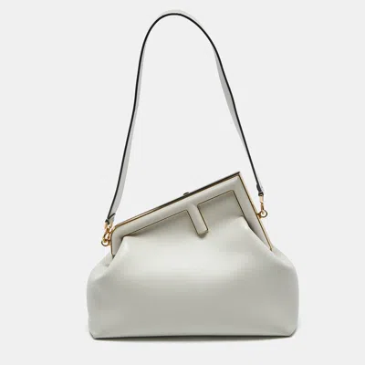 Pre-owned Fendi First Shoulder Bag In Gray