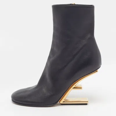 Pre-owned Fendi First Size 37 Black Leather Ankle Length Boots