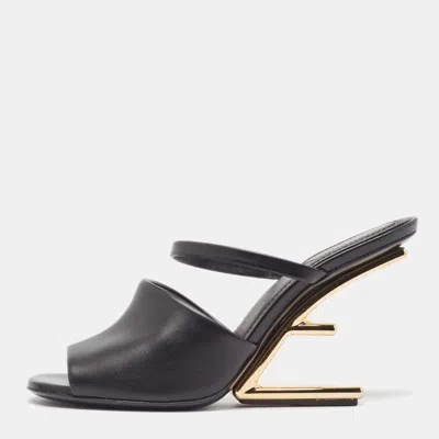 Pre-owned Fendi First Slide Sandals Size 37 In Black