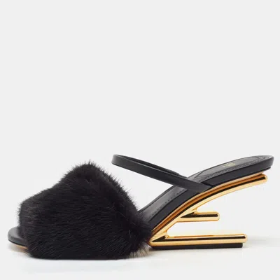 Pre-owned Fendi First Slide Sandals Size 39 In Black