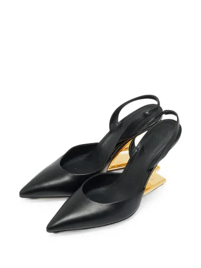 Pre-owned Fendi First Slingback Pumps In Black