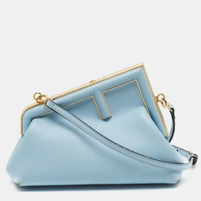 Pre-owned Fendi First Small Blue Leather Clutch