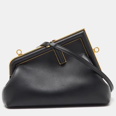 Pre-owned Fendi First Small Shoulder Bag In Black