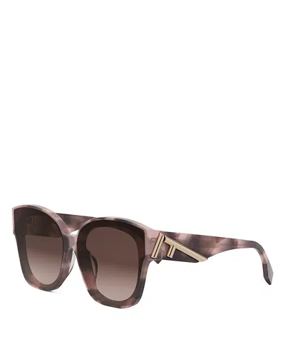 Fendi First Square Sunglasses, 63mm In Havana/brown