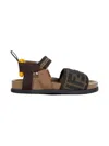 Fendi First Step Logo-printed Sandals In Brown