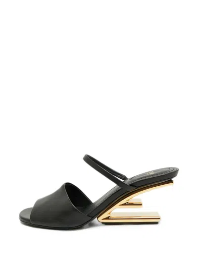 Pre-owned Fendi First Wedge Sandals In Black