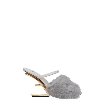 Fendi First Women's Sandals Mink Gray/light Gray