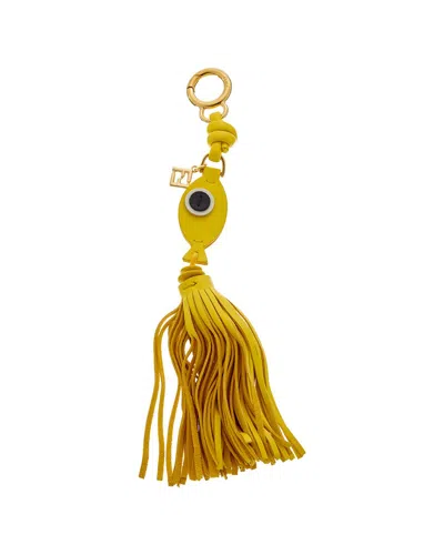Fendi Fish Leather Charm In Yellow
