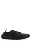 Fendi Calf Leather Sneakers With Subtle Branding In Black