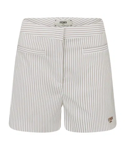 Fendi Fit Striped Shorts In Multi