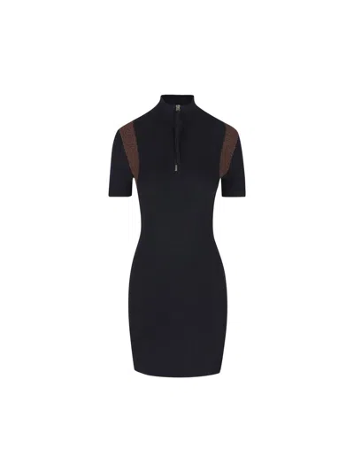 Fendi Fitted Jersey Dress In Blue