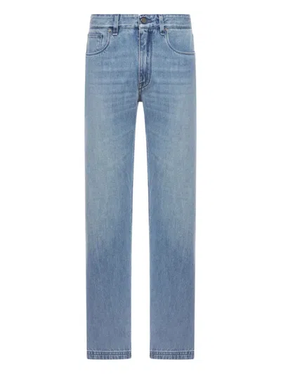 Fendi Five-pocket Stonewash Jeans In Blue