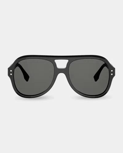 Fendi Five Sisters 56mm Aviator Sunglasses In Black