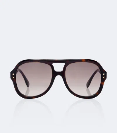 Fendi Five Sisters Aviator Sunglasses In Brown