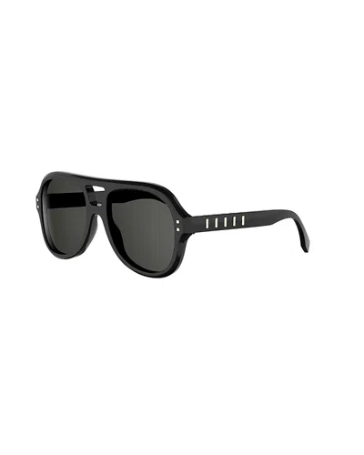 Fendi Five Sisters Pilot Sunglasses, 56mm In Black