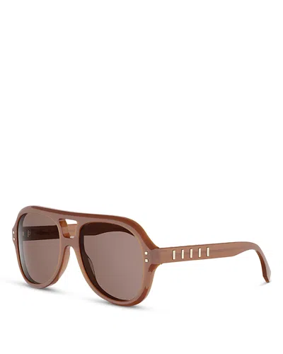 Fendi Five Sisters Pilot Sunglasses, 56mm In Brown