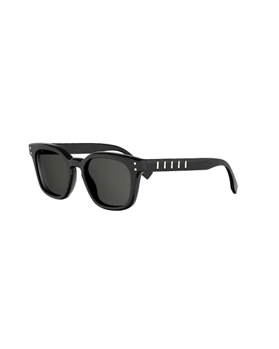 Fendi Five Sisters Square Sunglasses, 51mm In Shiny Black / Smoke