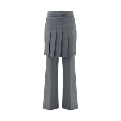 Fendi Flannel Pants Women In Gray