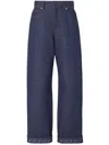 Fendi Flared Jeans In Cotton In Blue
